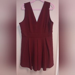 Haute Monde 3X women's plus size mini dress in burgundy 💋